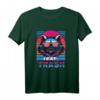 Lustiges Retro Waschbär T-Shirt im 80er & 90er Neon-Design - Vintage Synthwave Tier Shirt für Partygänger