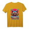Lustiges Retro Waschbär T-Shirt im 80er & 90er Neon-Design - Vintage Synthwave Tier Shirt für Partygänger