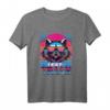 Lustiges Retro Waschbär T-Shirt im 80er & 90er Neon-Design - Vintage Synthwave Tier Shirt für Partygänger