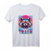 Lustiges Retro Waschbär T-Shirt im 80er & 90er Neon-Design - Vintage Synthwave Tier Shirt für Partygänger