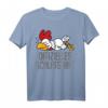 Lustiges Hühner Schlafshirt Pyjama für Damen und Herren - Originelles Geschenk für Langschläfer, Morgenmuffel und Tierliebhaber