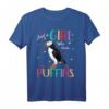 Just A Girl Who Loves Puffins T-Shirt – Perfektes Geschenk für Puffin-Liebhaberinnen und Naturschutzfans