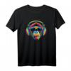 Bunte Affe Schimpanse mit Sonnenbrille und Kopfhörer T-Shirt – Lustiges Tier-Design für Affen- und Musikliebhaber, perfekt als Geschenk