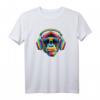 Bunte Affe Schimpanse mit Sonnenbrille und Kopfhörer T-Shirt – Lustiges Tier-Design für Affen- und Musikliebhaber, perfekt als Geschenk