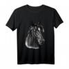 Portrait-Skizze mit schwarzem Pferdekopf T-Shirt – Perfekt für Pferdeliebhaber, Geburtstags-, Oster- und Weihnachtsgeschenk