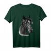 Portrait-Skizze mit schwarzem Pferdekopf T-Shirt – Perfekt für Pferdeliebhaber, Geburtstags-, Oster- und Weihnachtsgeschenk