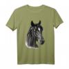 Portrait-Skizze mit schwarzem Pferdekopf T-Shirt – Perfekt für Pferdeliebhaber, Geburtstags-, Oster- und Weihnachtsgeschenk