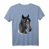 Portrait-Skizze mit schwarzem Pferdekopf T-Shirt – Perfekt für Pferdeliebhaber, Geburtstags-, Oster- und Weihnachtsgeschenk