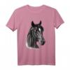 Portrait-Skizze mit schwarzem Pferdekopf T-Shirt – Perfekt für Pferdeliebhaber, Geburtstags-, Oster- und Weihnachtsgeschenk