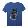 Portrait-Skizze mit schwarzem Pferdekopf T-Shirt – Perfekt für Pferdeliebhaber, Geburtstags-, Oster- und Weihnachtsgeschenk