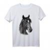 Portrait-Skizze mit schwarzem Pferdekopf T-Shirt – Perfekt für Pferdeliebhaber, Geburtstags-, Oster- und Weihnachtsgeschenk