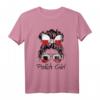 Polnisches Mädchen T-Shirt mit Flagge und Messy Bun - Geschenk für Polen-Fans zu Geburtstag, Weihnachten, Halloween & mehr