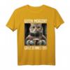 Guten Morgen? Ganz dünnes Eis! Lustiges Kaffee Spruch T-Shirt mit Katze für Morgenmuffel, Nachtschichtarbeiter & humorvolle Geschenke