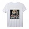 Guten Morgen? Ganz dünnes Eis! Lustiges Kaffee Spruch T-Shirt mit Katze für Morgenmuffel, Nachtschichtarbeiter & humorvolle Geschenke