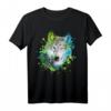 Buntes Wölfe-Liebhaber T-Shirt mit Aquarellwolfkopf – Perfektes Geschenk für Natur-, Kunst- und Outdoor-Fans