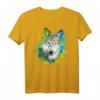 Buntes Wölfe-Liebhaber T-Shirt mit Aquarellwolfkopf – Perfektes Geschenk für Natur-, Kunst- und Outdoor-Fans