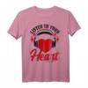 Hören Sie Ihr Herz Roxette Song T-Shirt mit Herz – Lustiges Geschenk für Familie, Freunde und besondere Anlässe