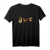 Cute Leopard Peace Love Coffee Lovers Hippie T-Shirt - Perfekt für Kaffee-, Mama-, Katzen- und Jesus-Liebhaberinnen