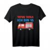 Ich Bin 18 Feuerwehr T-Shirt für Jungen und Mädchen - Lustiges Geburtstagsgeschenk zum 18. Geburtstag mit Feuerwehrauto und Zahl Achtzehn