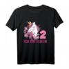 Kinder 2. Geburtstag Mädchen Pferd & Einhorn T-Shirt – Perfekt für die Geburtstagsparty & Pferde-Fans