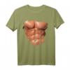 Lustiges Herren T-Shirt mit künstlichen, realistischen Bauchmuskeln – Fantastisches Fitnessstudio-Geschenk