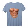 Lustiges Herren T-Shirt mit künstlichen, realistischen Bauchmuskeln – Fantastisches Fitnessstudio-Geschenk