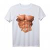 Lustiges Herren T-Shirt mit künstlichen, realistischen Bauchmuskeln – Fantastisches Fitnessstudio-Geschenk