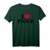 I Love Tiger T-Shirt mit rotem Herz für Wildlife- und Tiger-Fans auf Safari – Klassisch geschnitten, doppelt genähter Saum