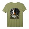 Süßer Berner Sennenhund mit Blumenmuster - Sommerliches T-Shirt für Hundeliebhaber, Damen & Kinder, perfekt für Berner Sennenhund Fans
