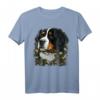 Süßer Berner Sennenhund mit Blumenmuster - Sommerliches T-Shirt für Hundeliebhaber, Damen & Kinder, perfekt für Berner Sennenhund Fans