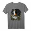 Süßer Berner Sennenhund mit Blumenmuster - Sommerliches T-Shirt für Hundeliebhaber, Damen & Kinder, perfekt für Berner Sennenhund Fans