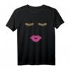 Süßes Sommer-T-Shirt mit Wimpern- und Lippen-Druck – Perfekt für Make-up-Liebhaber, Beauty-Fans & als Geschenk