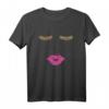 Süßes Sommer-T-Shirt mit Wimpern- und Lippen-Druck – Perfekt für Make-up-Liebhaber, Beauty-Fans & als Geschenk