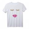 Süßes Sommer-T-Shirt mit Wimpern- und Lippen-Druck – Perfekt für Make-up-Liebhaber, Beauty-Fans & als Geschenk