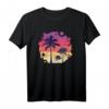 Tropisches Sommer Strand Sonnenuntergang Palme Retro Vintage T-Shirt – Perfekt als Geschenk zum Geburtstag und Weihnachten