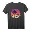 Tropisches Sommer Strand Sonnenuntergang Palme Retro Vintage T-Shirt – Perfekt als Geschenk zum Geburtstag und Weihnachten