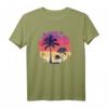 Tropisches Sommer Strand Sonnenuntergang Palme Retro Vintage T-Shirt – Perfekt als Geschenk zum Geburtstag und Weihnachten