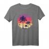 Tropisches Sommer Strand Sonnenuntergang Palme Retro Vintage T-Shirt – Perfekt als Geschenk zum Geburtstag und Weihnachten