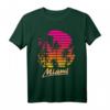 Miami 80er Sommer Strand Palme Sonnenuntergang T-Shirt - Retro tropisches Urlaubsdesign für Sommer, Strand und Urlaub