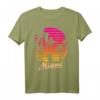 Miami 80er Sommer Strand Palme Sonnenuntergang T-Shirt - Retro tropisches Urlaubsdesign für Sommer, Strand und Urlaub