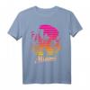 Miami 80er Sommer Strand Palme Sonnenuntergang T-Shirt - Retro tropisches Urlaubsdesign für Sommer, Strand und Urlaub