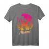 Miami 80er Sommer Strand Palme Sonnenuntergang T-Shirt - Retro tropisches Urlaubsdesign für Sommer, Strand und Urlaub
