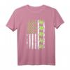 USA Flagge in Grün Kleeblatt St. Patrick's Day T-Shirt – Festliches Outfit für den irischen Feiertag und Feierlichkeiten
