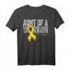 Tante of a Warrior Childhood Cancer T-Shirt – Unterstützung und Bewusstsein für Kinderkrebs, ideal für Überlebende, Angehörige und Pflegepersonal