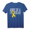 Tante of a Warrior Childhood Cancer T-Shirt – Unterstützung und Bewusstsein für Kinderkrebs, ideal für Überlebende, Angehörige und Pflegepersonal