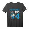 Kinder Ninja 4. Geburtstag - Achtung Ich bin Vier T-Shirt, lustiges Geschenk für Geburtstagskinder, Ninja Fans & Kinderparty
