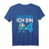 Kinder Ninja 4. Geburtstag - Achtung Ich bin Vier T-Shirt, lustiges Geschenk für Geburtstagskinder, Ninja Fans & Kinderparty