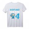 Kinder Ninja 4. Geburtstag - Achtung Ich bin Vier T-Shirt, lustiges Geschenk für Geburtstagskinder, Ninja Fans & Kinderparty