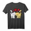 Romantisches Valentinstag Herz Liebe Paar Love Katzen Freundin T-Shirt - Perfektes Geschenk für Partnerinnen und Katzenliebhaber