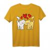 Romantisches Valentinstag Herz Liebe Paar Love Katzen Freundin T-Shirt - Perfektes Geschenk für Partnerinnen und Katzenliebhaber